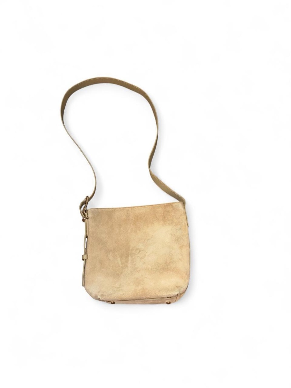 Quince Italian Suede Bucket Crossbody in Sand